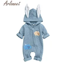 ARLONEET пальто с героями мультфильмов зимнее пальто для маленьких мальчиков комбинезон с заячьими ушками, верхняя одежда на молнии с капюшоном детское пальто пуховик для девочки