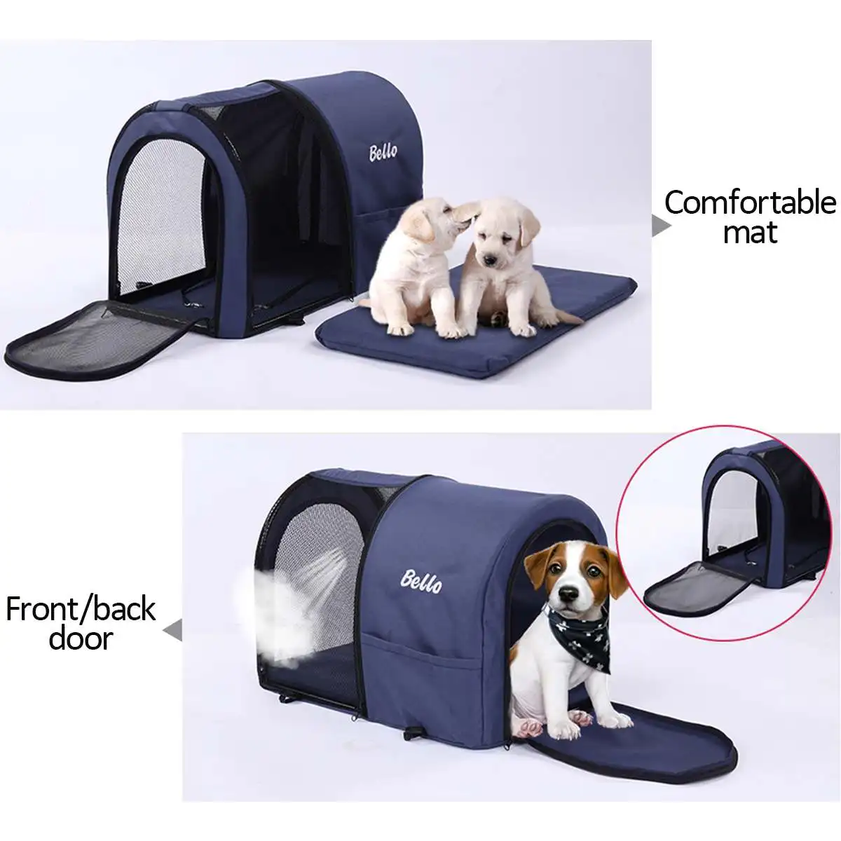 

Folding Pet Stroller Double-layer Separate Room Mesh Breathable Stroller For Dog Cat Quick Foldable Pet Carrier 8kg/10kg Bearing