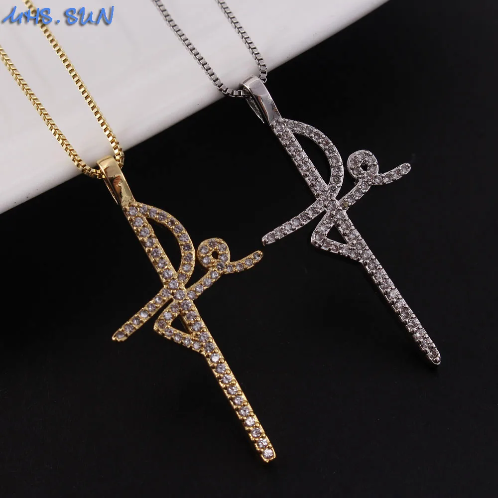 MHS. SUN, новинка, женское ювелирное ожерелье с кубическим цирконием, с Fe faith cross, подвеска, ожерелье, золото, серебро, цвет, CZ, кристалл, цепочка, ожерелье
