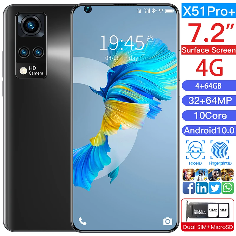 X51 PRO Dual Card Dual To Be Delivered New Mobile Phone Case Feeding Screen Protection Film 7.2 