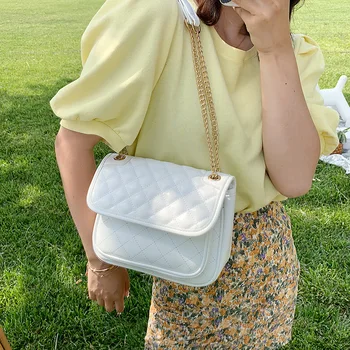 

2020 New Summer Korean Style Graceful Casual Solid Chain One-Shoulder Cross-Body Massenger Bag Women's Fashion