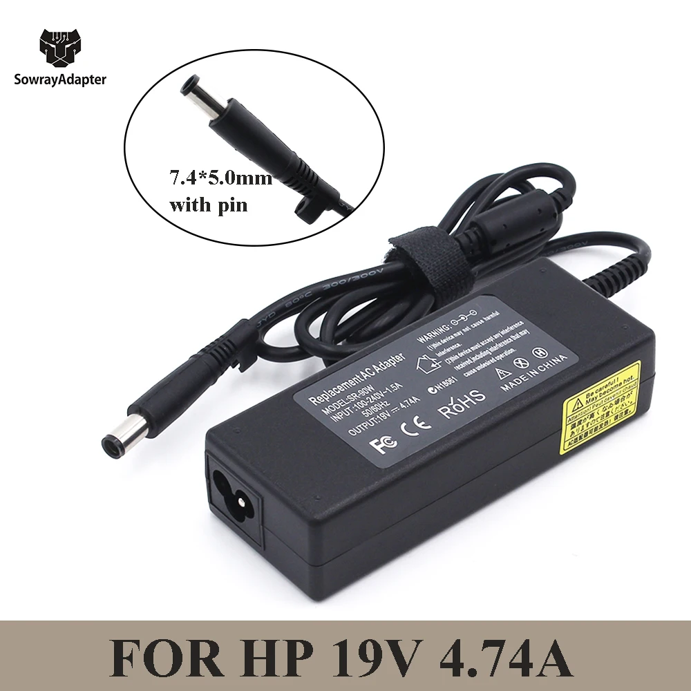 19V 4.74A * 7,4*5,0mm 90W AC portátil cargador adaptador para Notebook para HP Pavilion 6535s 6570b 6530s 6930p 6530b... ProBook 430 G1