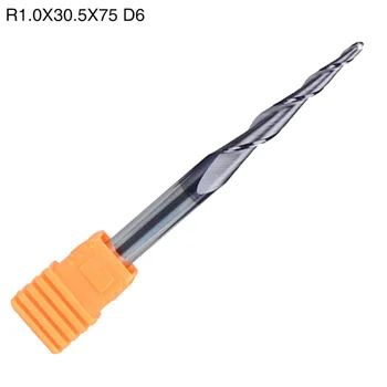 

5pcs Set HRC55 2 Flutes 6MM Shank End Mill Bit Tapered Ball Nose Equipment Tools