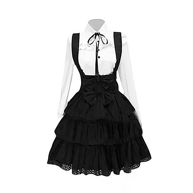 

Sweet Dress Women Gothic Court Cake Dress Vintage Large Swing Long Sleeve Empire A Line Female Dress