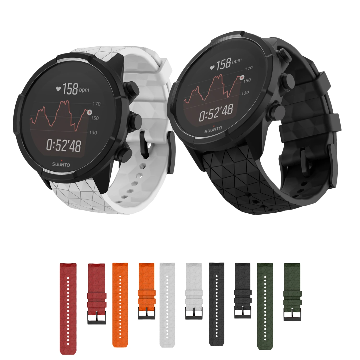 

High Quality Silicone Watchband for SUUNTO 9 Baro 24mm Strap Outdoor Sport Silicone Repalcement Wristband for SUUNTO Spartan