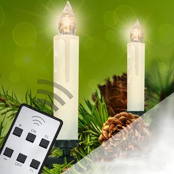 

10/20/30pcs Wireless Christmas LED Candle Light Remote Control Xmas Tree Lighting Decor QP2
