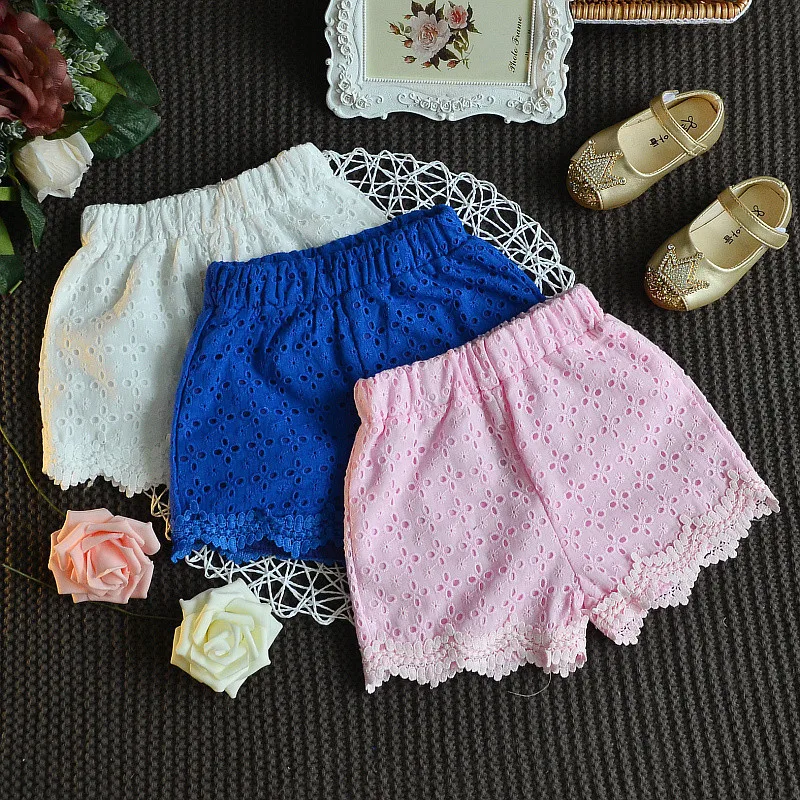 Шорты для девочек летняя детская одежда короткие корейские модные кружевные