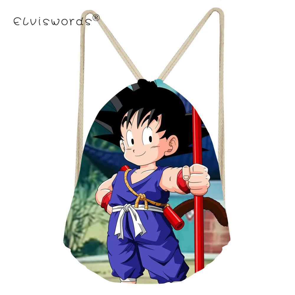 ELVISWORDS Dragon Ball Z 3D печать мальчиков Drawstring сумка Детский дорожный держатель для хранения рюкзак для взрослых Рюкзак на плечо