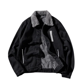 

Winter Fashion Mens Jean Jacket Outwear Male Cowboy Men Jacket and Coat Trendy Warm Fleece Denim Jacket AK--72D