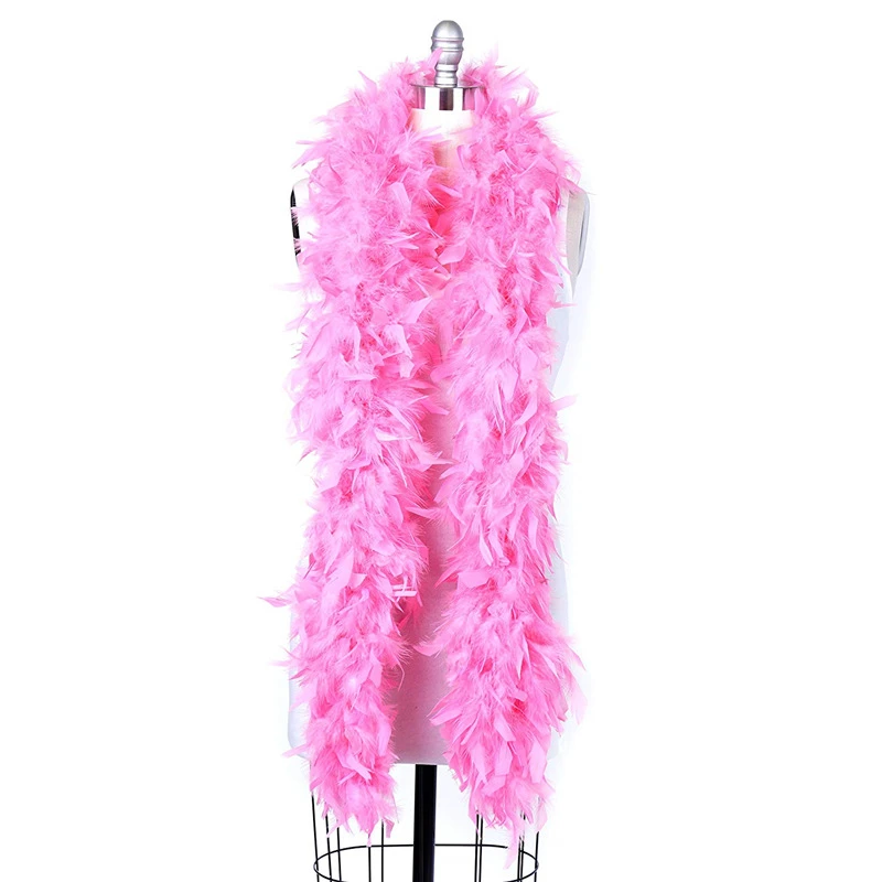 2Meters Pink Super Thicken Chandelle Turkey Feathers Boa Trim 80g Scarf