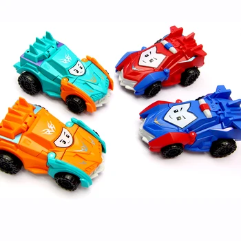 

BYY 1pcs Mini collision deformation rotating toy car deformation robot toy boy gift inertial car