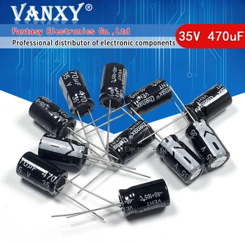 

10PCS Higt quality 35V470UF 10*17mm 470UF 35V 10*17 Electrolytic capacitor