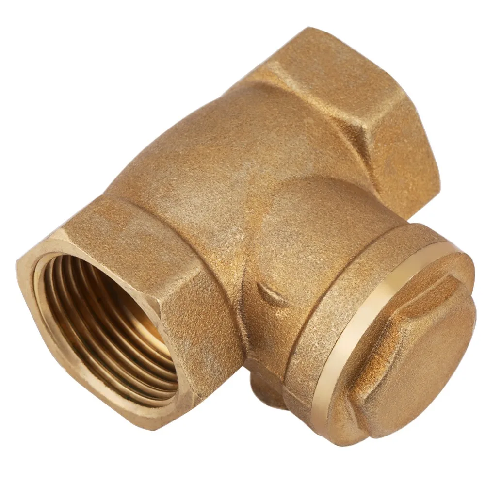Check Valve 1pc DN20 Female Thread Brass Non-Return Swing Check Valve 232PSI Prevent Water Backflow