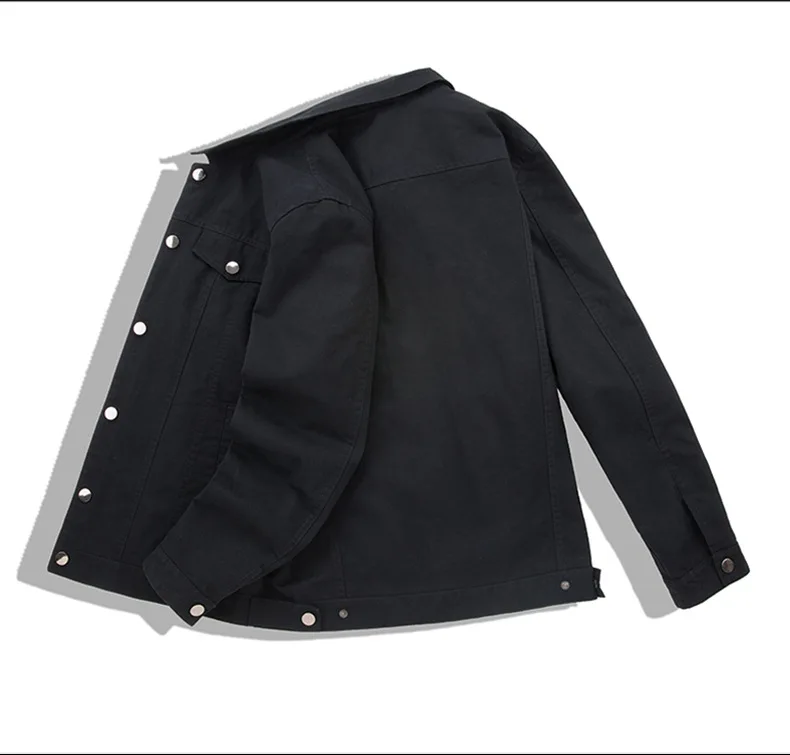 New Style Casual Coat Men's Trend Large Size Loose-Fit Workwear Fold-down Collar Jacket Men's Spring And Autumn Japanese-style S