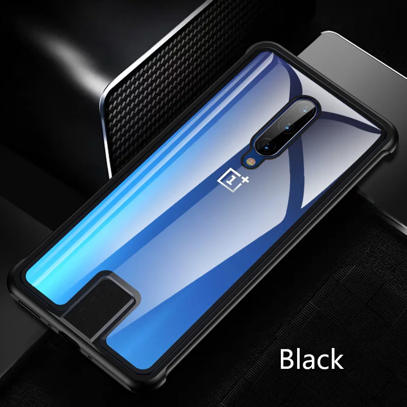 Black Роскошный металлический чехол для Oneplus 7 Pro 6 T, покрытие из закаленного стекла, ударопрочный чехол, полное покрытие для Oneplus 7 Pro 7Pro Coque Funda - Цвет: Black