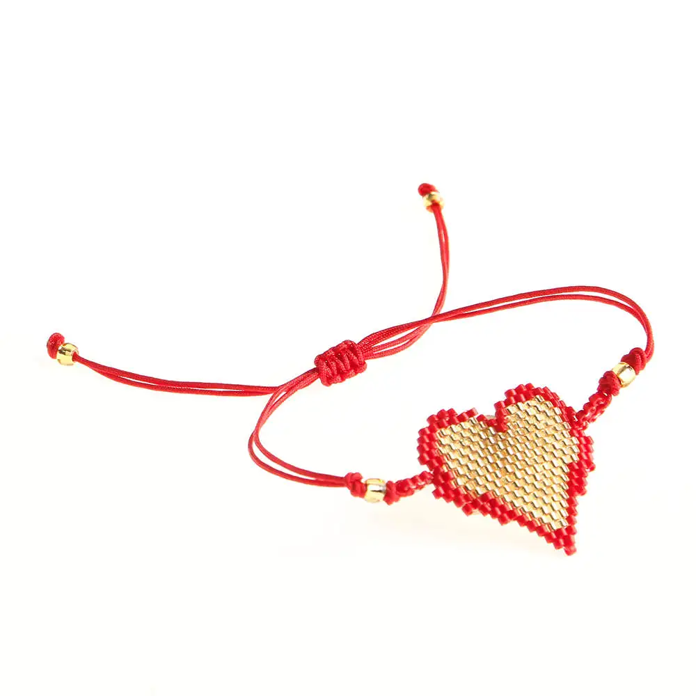 Go2boho Delica MIYUKI браслет золотые браслеты с сердечками ювелирные изделия Pulseras Mujer Женская Золотая цепочка Bileklik пары ручной работы подарок