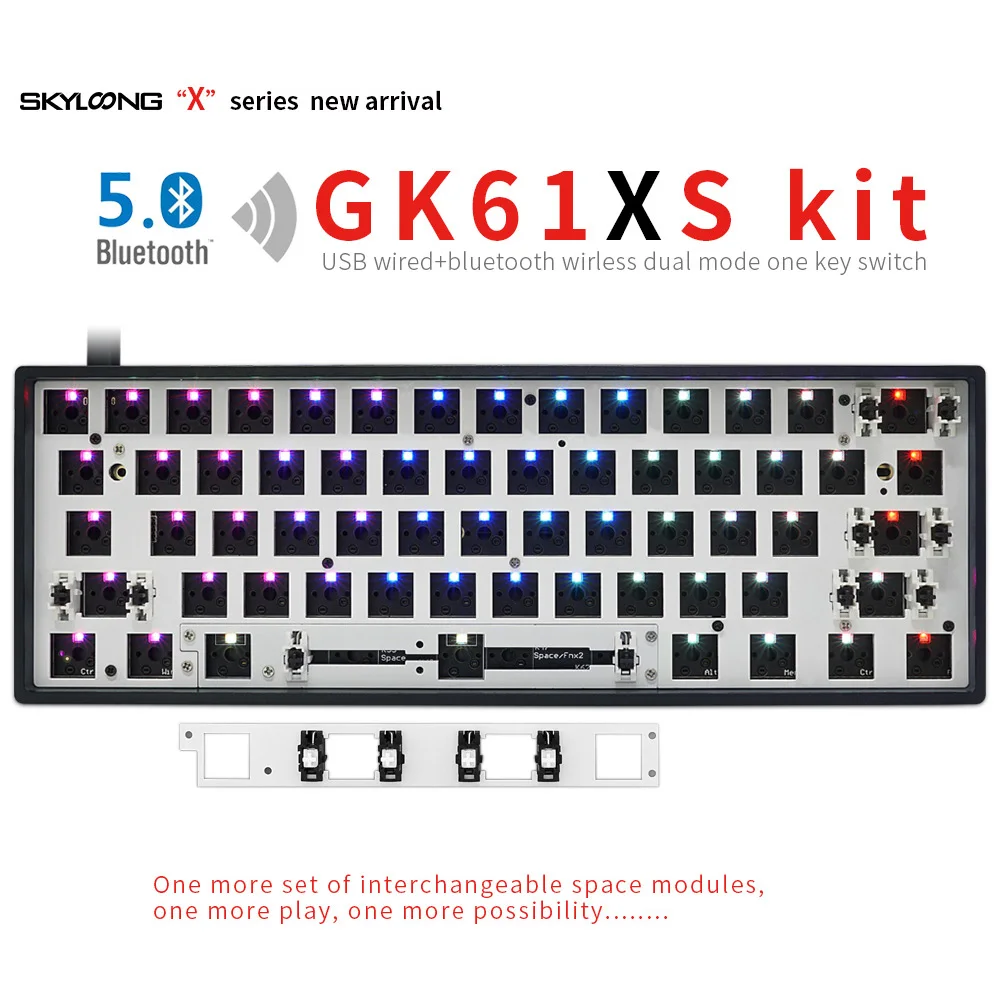 Механическая клавиатура Gk61 Gk61x 60% на заказ RGB переключатель горячая Распродажа