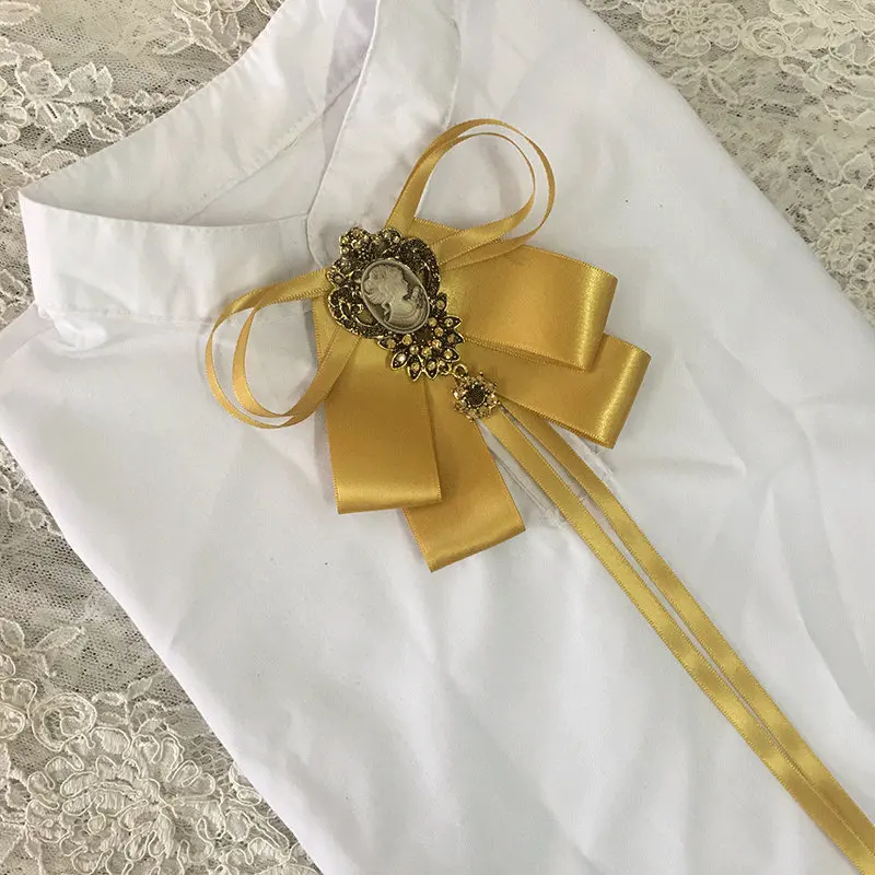 Ribbon Bowtie Мужской женский свитер, рубашка, булавка-ленточка, заколки, галстук-платок, новинка, Свадебная вечеринка, Бабочка, сплав, горный хрусталь, кристалл, галстук-бабочка, Женский Галстук - Цвет: Ribbon Bowtie