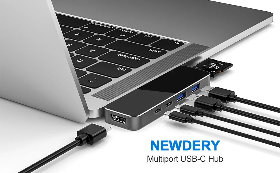 NEWDERY USB C концентратор 8 в 1 многопортовый адаптер с HDMI, USB 3,0, RJ45 SD/TF слот для карт памяти подходит для MacBook Air/Pro всех устройств типа c
