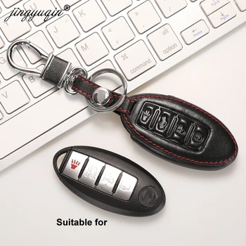 Keyforkess custodia protettiva in pelle per chiave auto per Nissan Qashqai x-trail t31 prende i colpi Tiida Pathfinder Murano Note Juke Micra Almera Tiida - Jingyuqin custodia protettiva in pelle per chiave auto per Nissan Qashqai x trail t31 prende