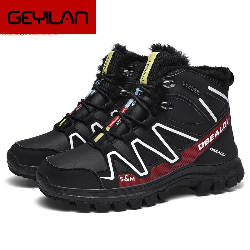 

2019 Men Boots Winter Plush Warm Snow Boots Casual Men Winter Solomon Hiking Shoes Men Footwear Ankle Boots Zapatos De Hombre