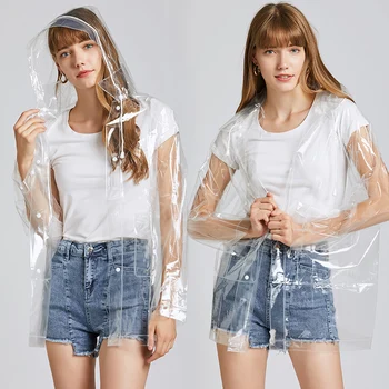 

Transparent Adult Raincoat Hooded Impermeable Travel Raincoat Couple Portable Outdoor Capa De Chuva Stylish Rain Gear MM60YY