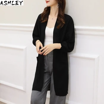 

Female Long Cardigan 2020 Autumn Winter Women Long Sleeve Cardigan Sweater Knitted Cardigans For Women Tops