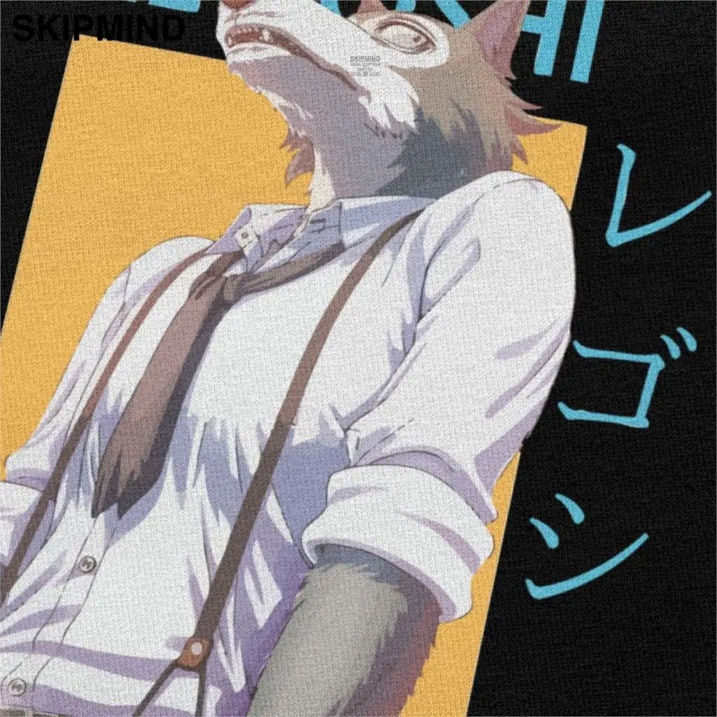 Футболка Legoshi Beastars мужская из чистого хлопка топ с круглым вырезом и коротким