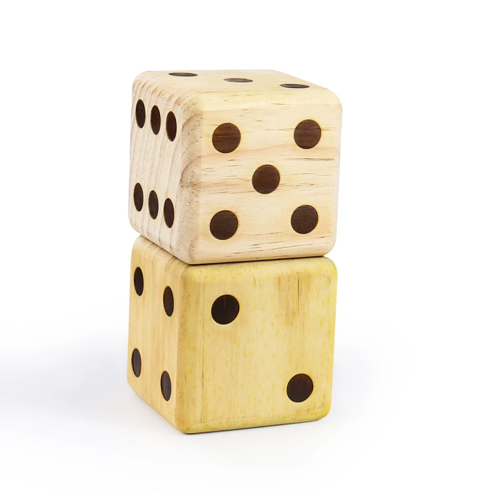 90mm Wood Dice D6 Digital or Point Dice Outdoor Cubes Round Corner Game Party Family Kid Toys Adults Board Paperweight