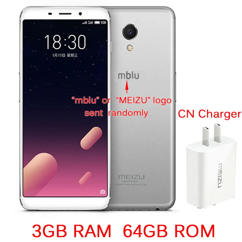 Meizu M6s mblu S6, 4G LTE Exynos 7872, шестиядерный процессор, 3 ГБ, 32 ГБ, 5,7 дюймов, полный экран, камера 16,0 Мп, отпечаток пальца, сотовый телефон - Цвет: 3G 64G Sliver