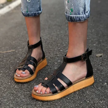 

Summer Shoes Women Casual Rome Sandals Comfortable Sponge Flats Open Toe sandalias de mujer Ladies Pumps Shoes bayan ayakkabi
