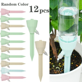 

12pcs Adjustable Automatic Drip Irrigation Equipment Watering Spike Nail with Slow Release Control Valve Switch Flowers Tools