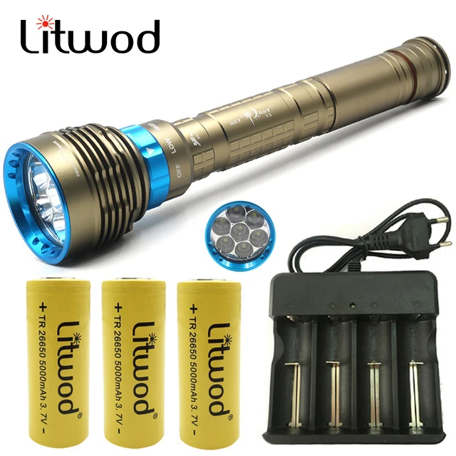 

Litwod Z25D88 Diving Led Flashlight Torch Original CREE XLamp XHP70 5000LM switch ON / OFF Underwater Under Water 150m IPX8