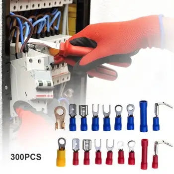 

300PCS Electrical Terminals Kit Cold-Pressed Wire Connectors with Box Electrical Equipment Supplies
