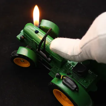 

Mini Bulldozer Tractor Model Home Decoration Creative Inflatable Lighter Cigarette Lighter Office Decoration Toys Holiday Gifts