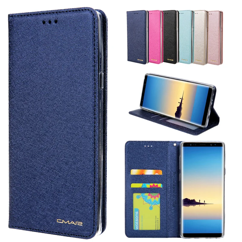 Чехол бумажник из шелковой кожи для Samsung Galaxy A10 A20 A30 A50 A70 M20 S10 Note 10 чехол телефона с