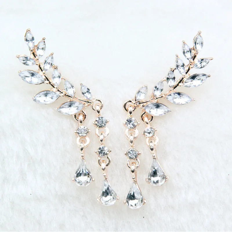 Свадебные Bbridal серьги женские большие серьги jhumka кубический циркон горный хрусталь серьги крыло Роскошные рождественские подарки