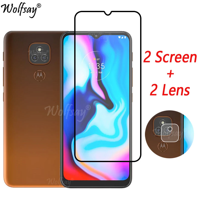 Закаленное стекло с полным покрытием для Motorola Moto E7 Plus Защита экрана камеры