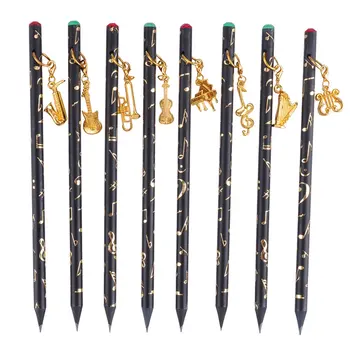 

8pcs Musical Note Pendant Pencil Set Writing Drawing Pencil Sketch Painting Non-toxic Pencils For School Students Stationery