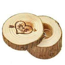 Изготовленная на заказ деревянная коробка для свадебного кольца, индивидуальная деревенская коробка для свадебного кольца