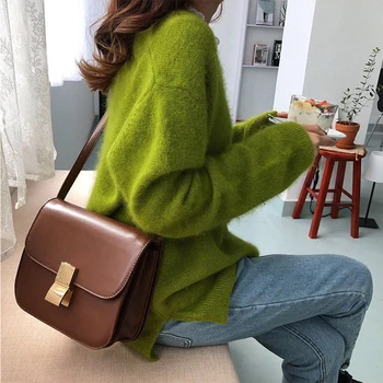 

Casual PU Messenger Bags for Women Commuter Designer Shoulder Crossbody Bag Simple Small Phone Purses Bolsa Feminina Chic Sac