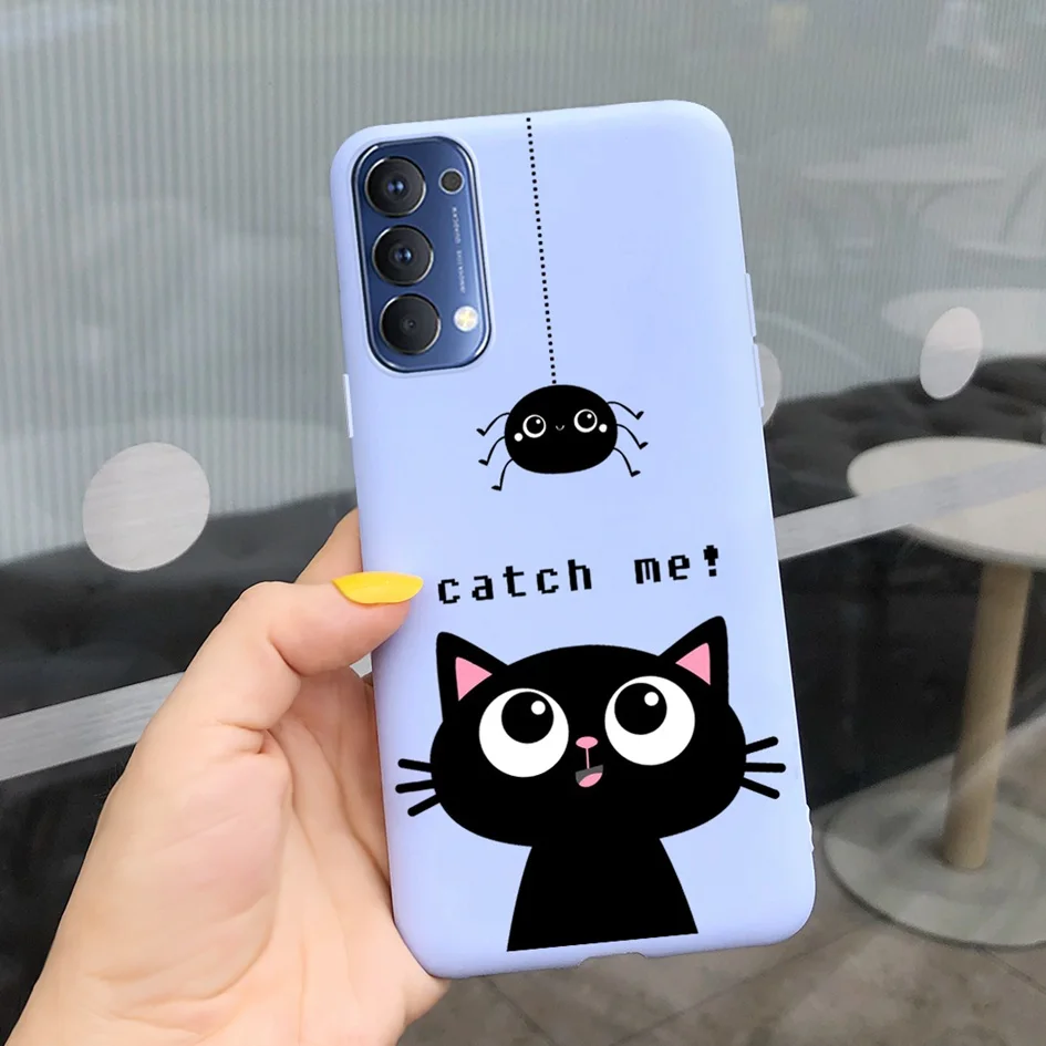 Cute Cartoon Case For OPPO Reno 4 5 Pro 5G Cover Silicone Soft TPU Back Protection Phone Case Fundas For Reno4 4G CPH2113 Bumper 