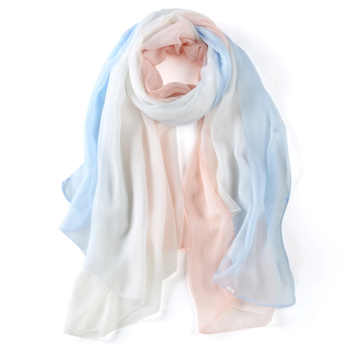 

2019 New Style Real Silk Chiffon Gauze Kerchief Versitile Fashion Scarf Long Beach Towel Sun-resistant Silk Scarves Shawl Women'