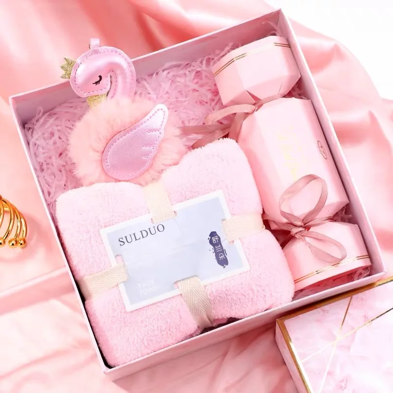 Pink set h Подарок подружки невесты для подруги бойфренда подарки на день рождения розовый синий керамическая чашка носовой платок Брошь год Свадьба возврат подарки - Цвет: Pink set h