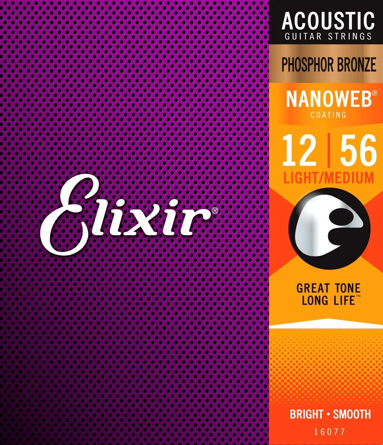 Elixir Original 16077 Acoustic Phosphor Bronze with NANOWEB Coating Light-Medium 12-56 | Спорт и развлечения