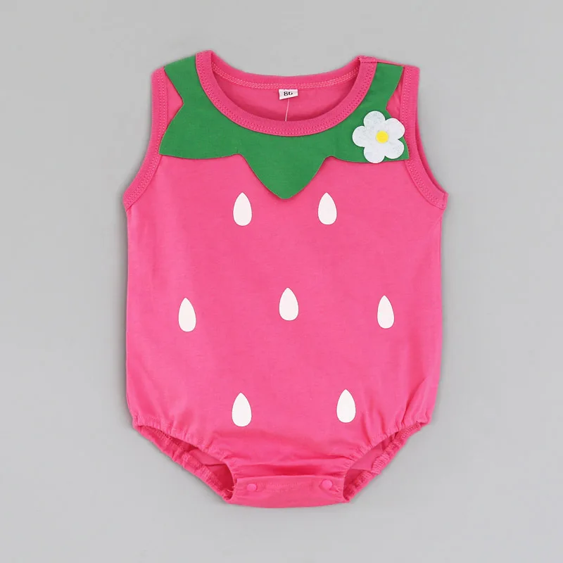 Newborn Knitting Romper Hooded  Unisex Baby Boys Girls Fruit Clothing Sleeveless Summer One Piece Romper Watermelon Rompe Costume Cotton Triangle Jumpsuit Newborn Knitting Romper Hooded 