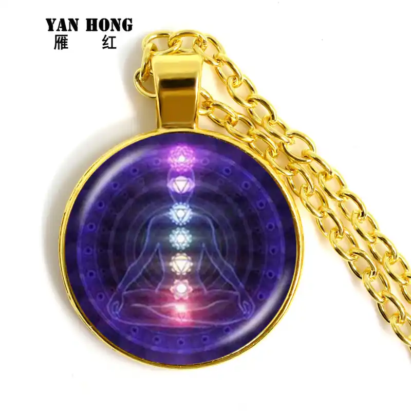 2019, 7 Чакра Рэйки колье с целебным кулоном Будда, йога кулон для медитации и символ ом надеемся ювелирных изделий цепи заявление Цепочки и ожерелья