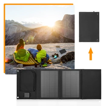 

30W Foldable Solar Panel Charger w/ Dual 5V USB Ports for Cell Phone Power Bank RVs Off G rid Charge High Conversion Efficiency
