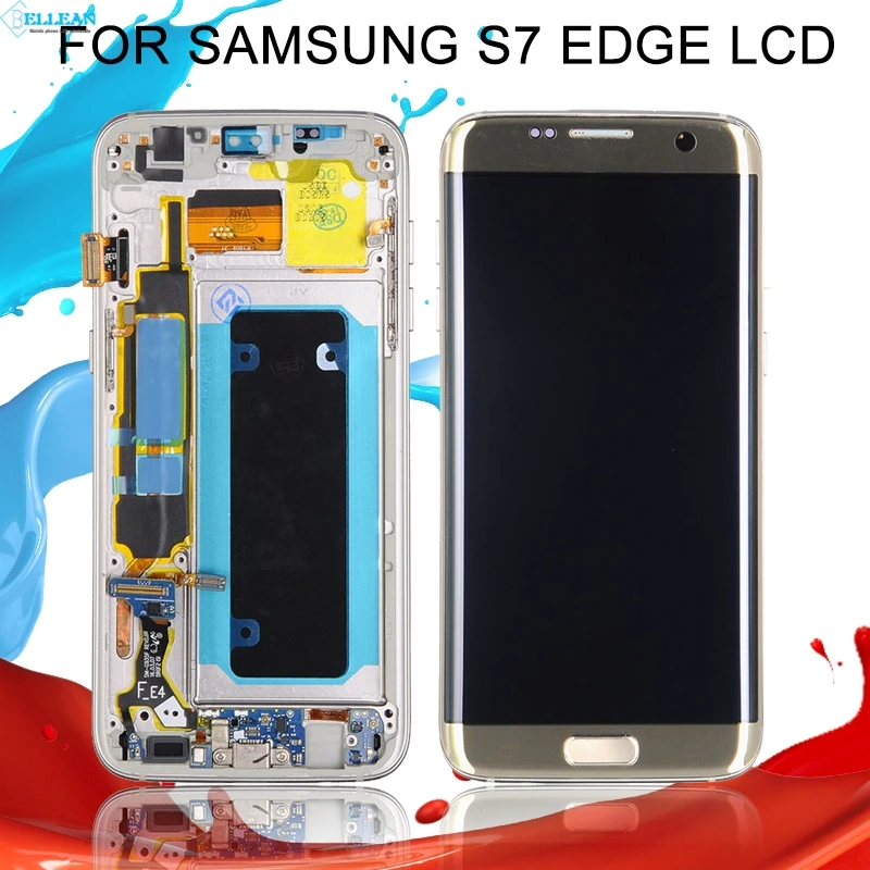

Catteny For Samsung Galaxy S7 Edge Lcd Touch Screen Digitizer Assembly G935 G935F Lcd Display Screen With Frame Free Ship+Tools