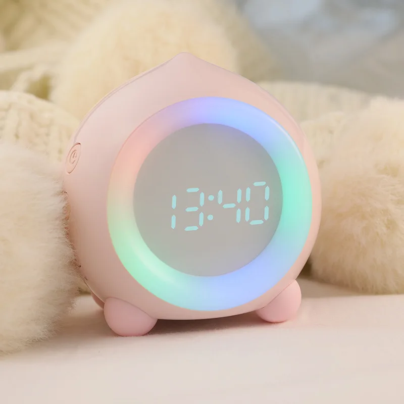 Восхитительный мультфильм розовый динамик детский Пробуждение LED ночник лампа